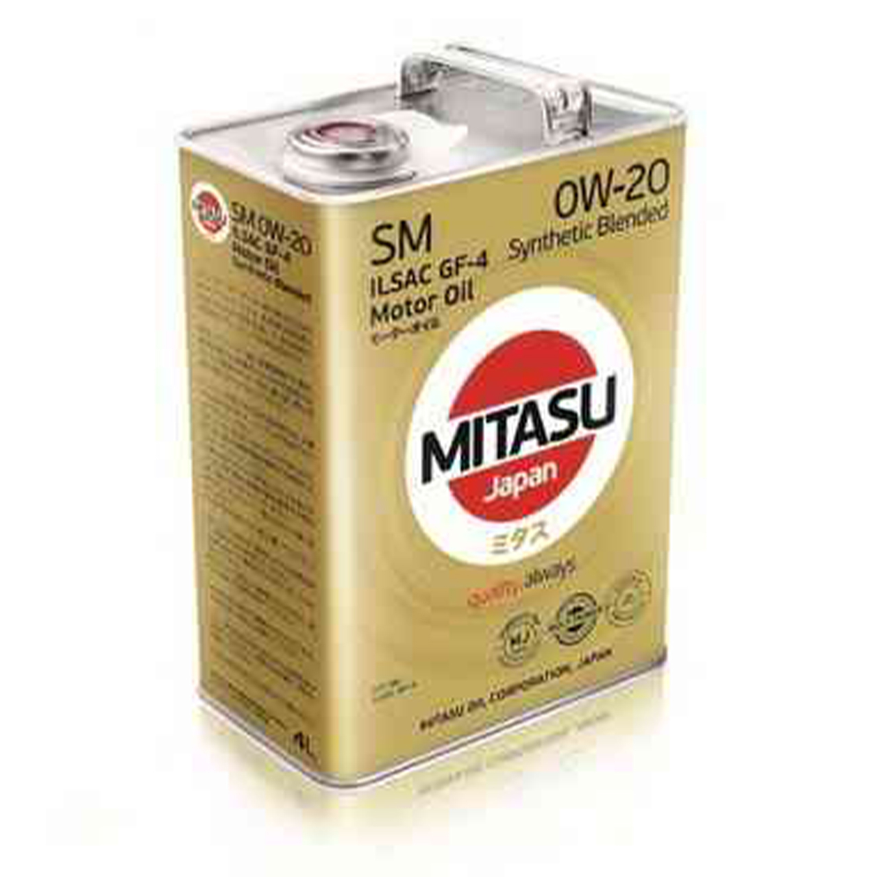 Купить запчасть MITASU - MJ1234 Масло моторное MITASU SM 0w20 4л п/синтетическое для бензиновых двигателей MJ123 (1/6) Япония