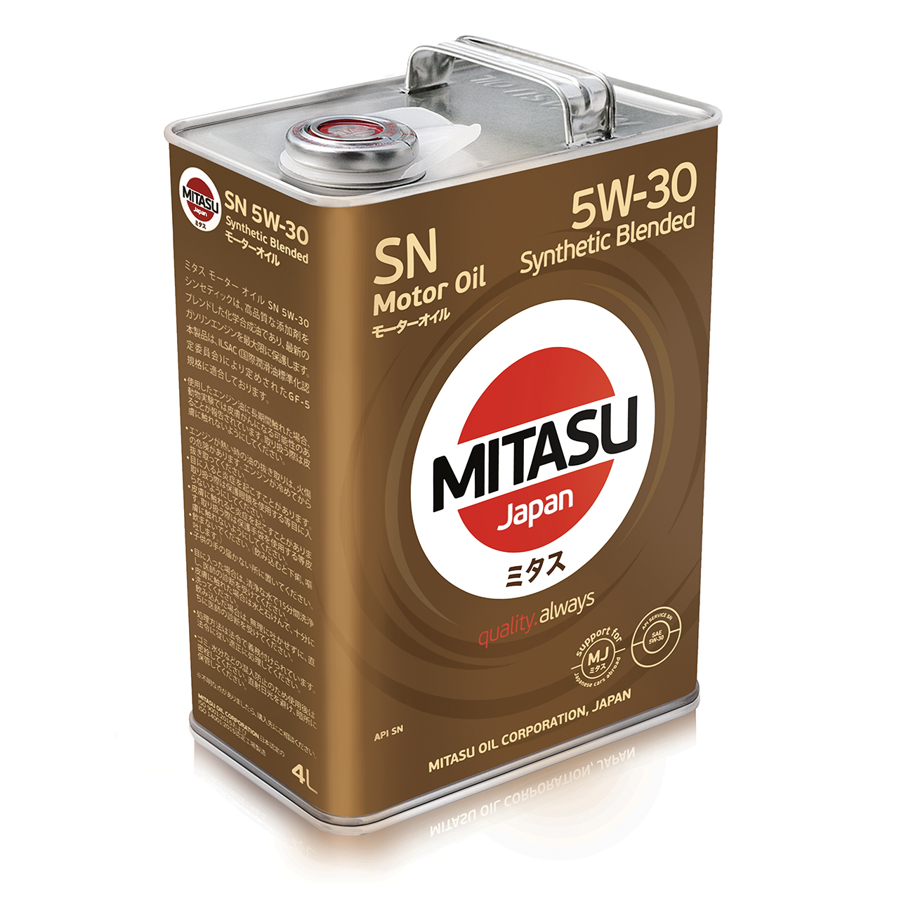 Купить запчасть MITASU - MJ1204 Масло моторное MITASU SN 5w30 4л п/синтетическое для бензиновых двигателей MJ120 (1/6) Япония