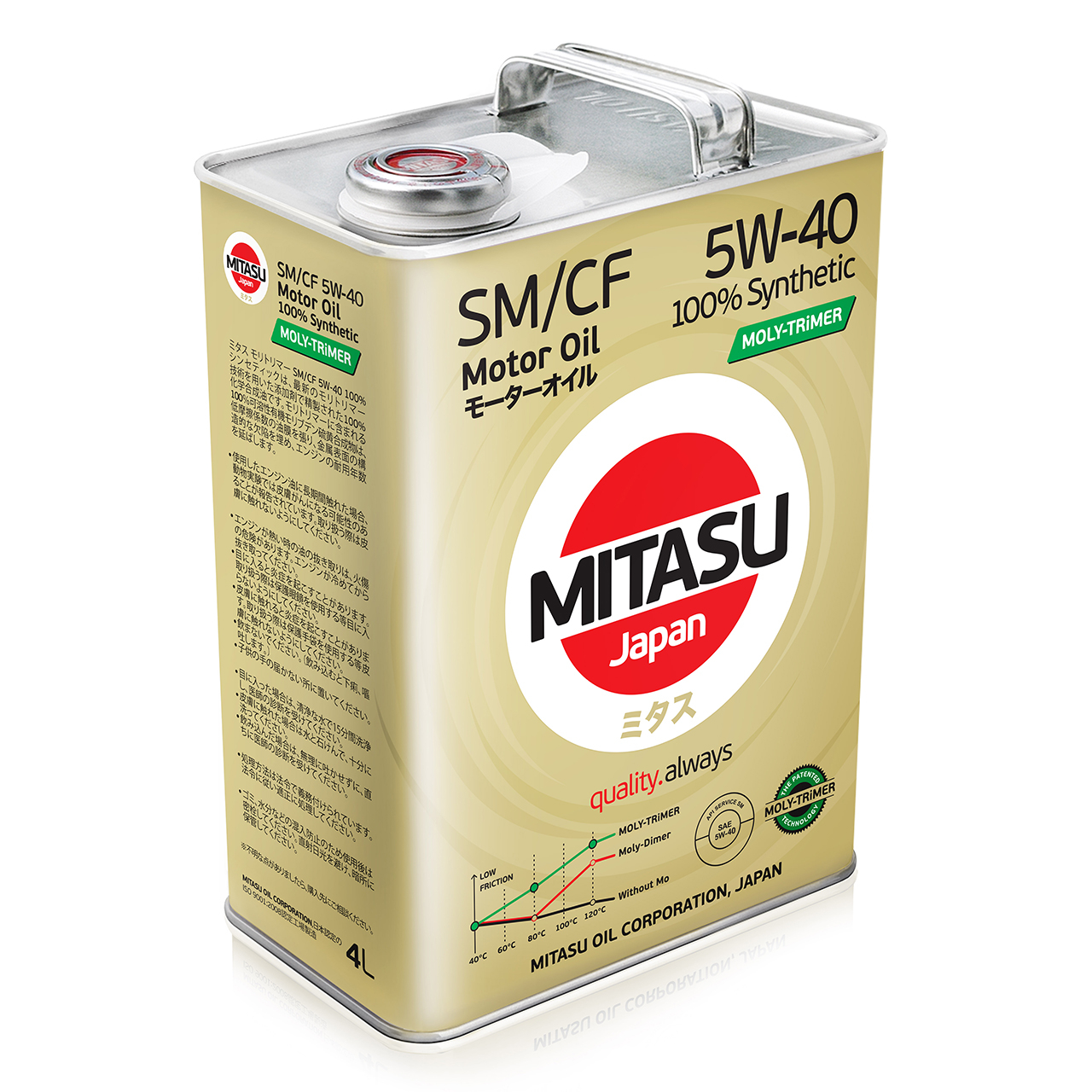 Купить запчасть MITASU - MJM124 Масло моторное MITASU SM M-T 5w40 4л синтетическое для бензиновых двигателей MJM12 (1/6) Япония