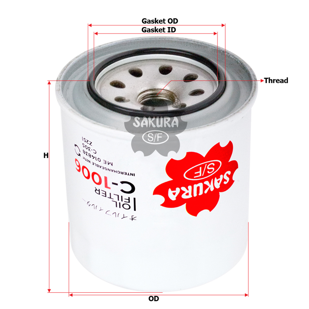 Купить запчасть SAKURA - C1006 C1006 Фильтр масла