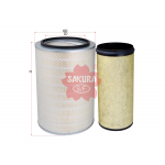 Купить запчасть SAKURA - A22380S A22380S Воздушный фильтр (2 в 1)