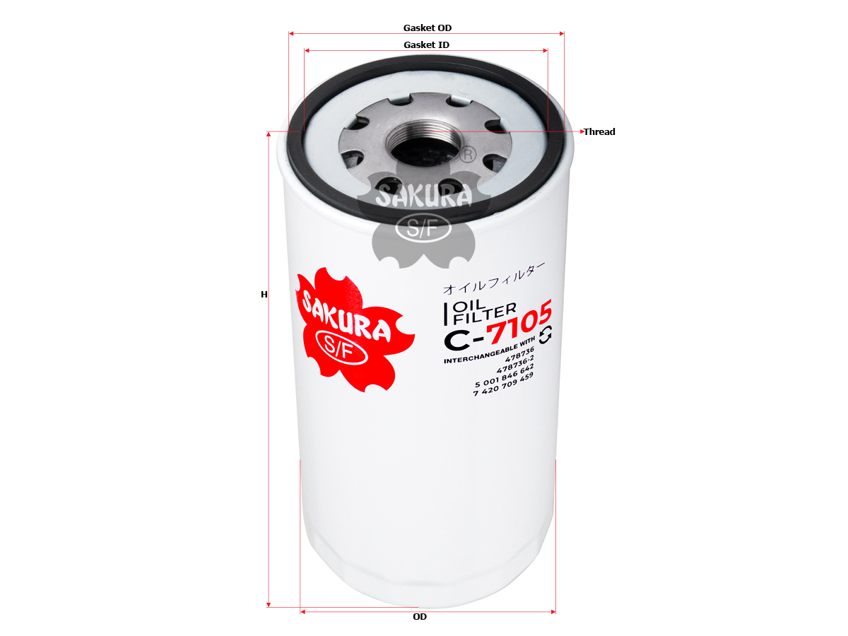 Купить запчасть SAKURA - C7105 Фильтр масл. Sakura C7105