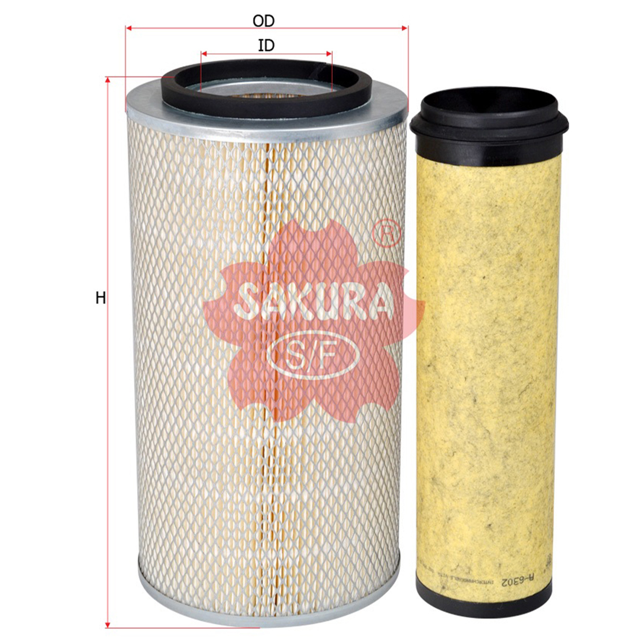 Купить запчасть SAKURA - A6207S A6207S Воздушный фильтр (2 в 1)