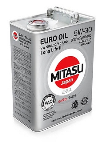 Купить запчасть MITASU - MJ2104 Масло моторное MITASU EURO PAO LL III OIL 5W-30 4л синтетическое для  двигателей MJ210 (1/6) Япония