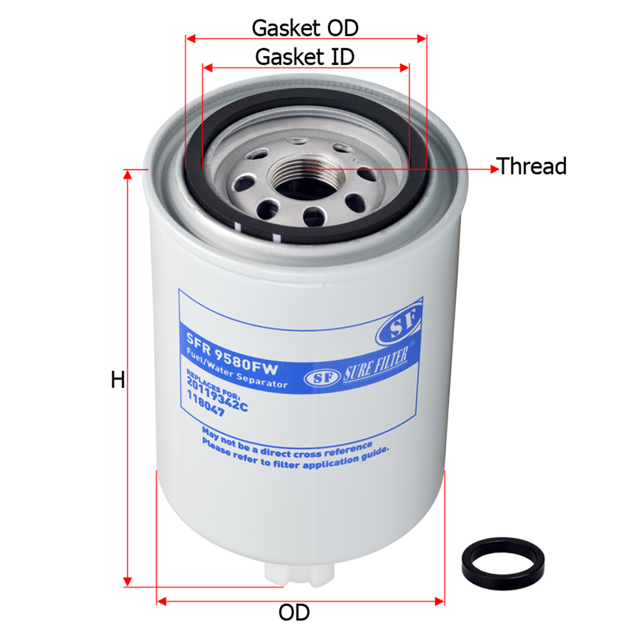 Купить запчасть SURE FILTER - SFR9580FW SFR9580FW Фильтр топливный (сепаратор) 