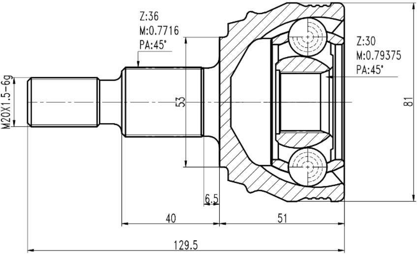 Купить запчасть JIKIU - JC33072 ШРУС ПРИВОДА