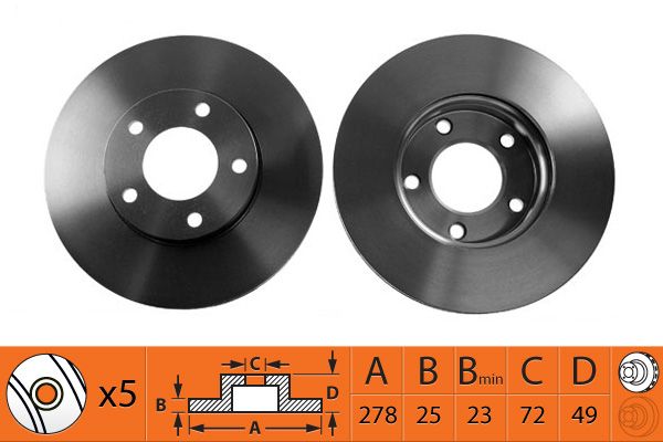Купить запчасть SB - BR25105T Тормозной диск BR25105T (уп.2шт. Цена за 1шт)