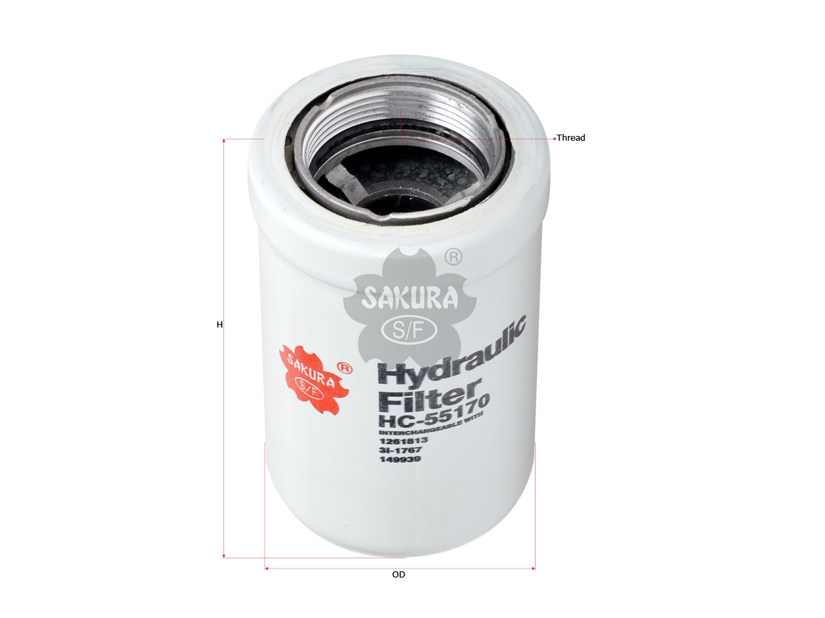 Купить запчасть SAKURA - HC55170 HC-55170 Фильтр гидравлики (10 micron)